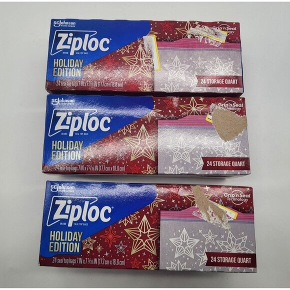 Ziploc Other - Ziploc Holiday Edition Quart Storage Bags 24 Count Each Pack Set Of 3 (72 bags t